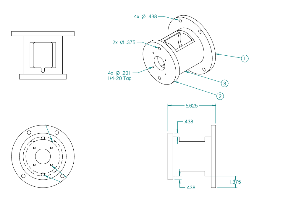 4-Bolt 5.5625" Honda Steel Bellhousing