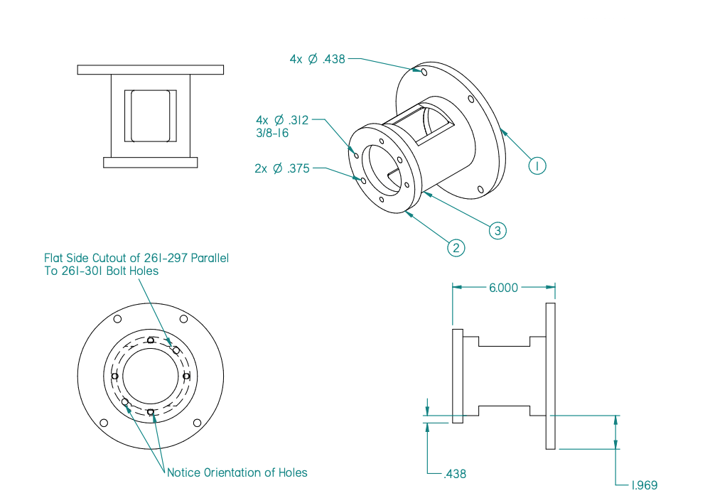 2-Bolt 6.0" Kohler Steel Bellhousing