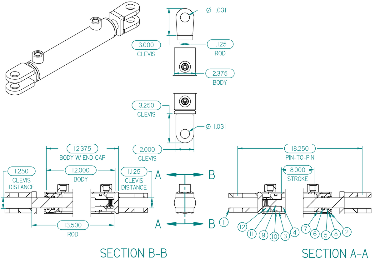 2x8x1.125 Cylinder