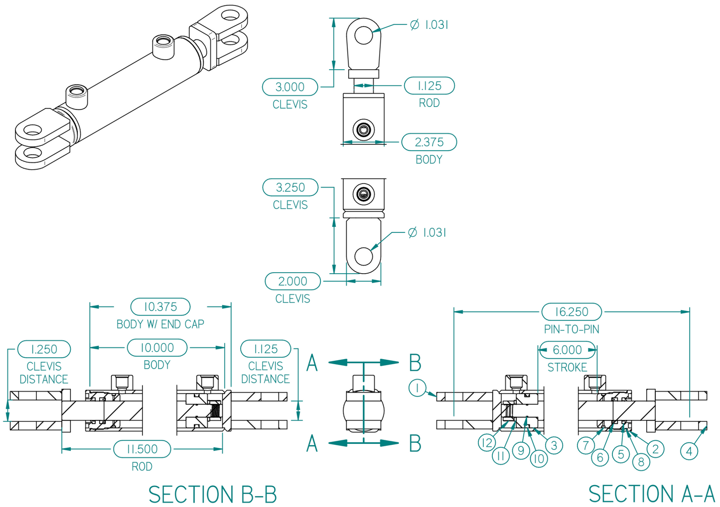901-035 | 2x6x1.25 Cylinder